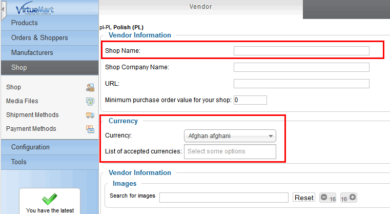 Removing the currency not defined error