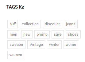 K2 tags could - appearance in few modern templates