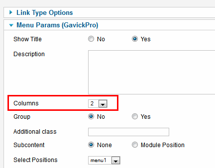 Set numbers of columns