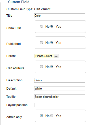 VM: Creating Colors custom field 