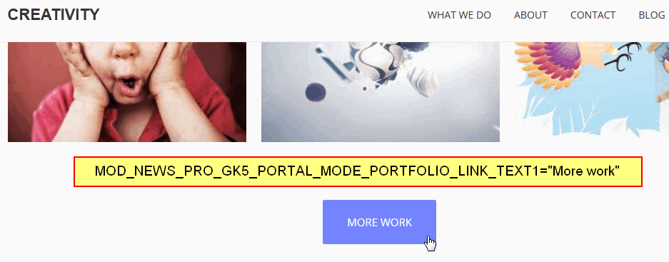 More Work button from GK Creativity template