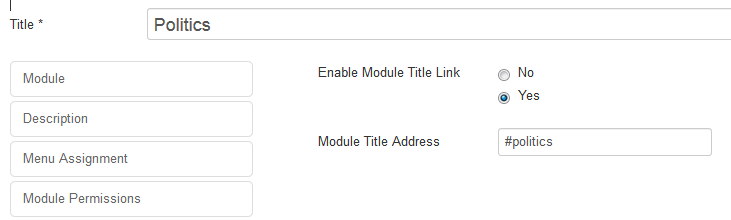 Example settings from NSP GK5 module