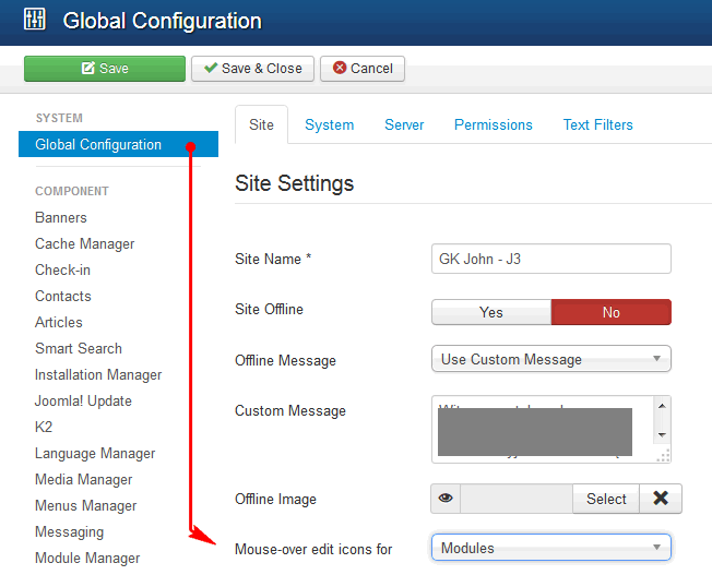 Check if you have enabled front-end