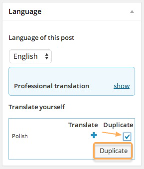 duplicated content in language section