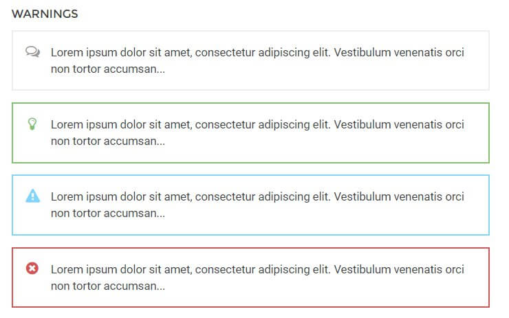 warning text in the box theme advanced typography