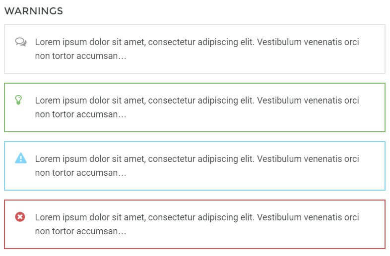 warning text in the box theme advanced typography