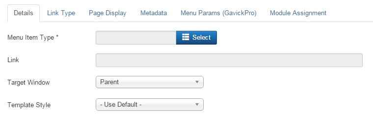 creating a new menu item in joomla