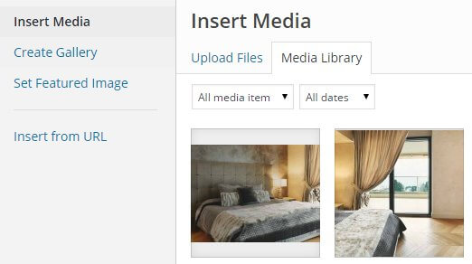 creating a gallery in the wordpress add media page