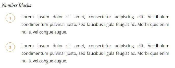 number block typography in the villa belluci wordpress theme