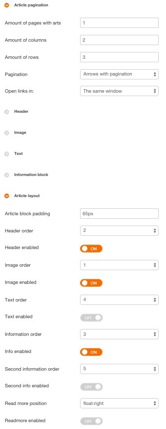 frontpage news show pro settings