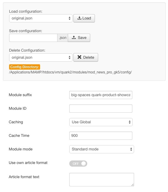 frontpage news show pro settings