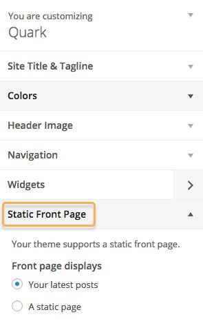 Use static frontpage