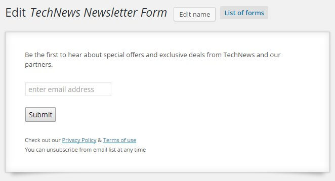 the newsletter edit screen in mailpoet for wordpress