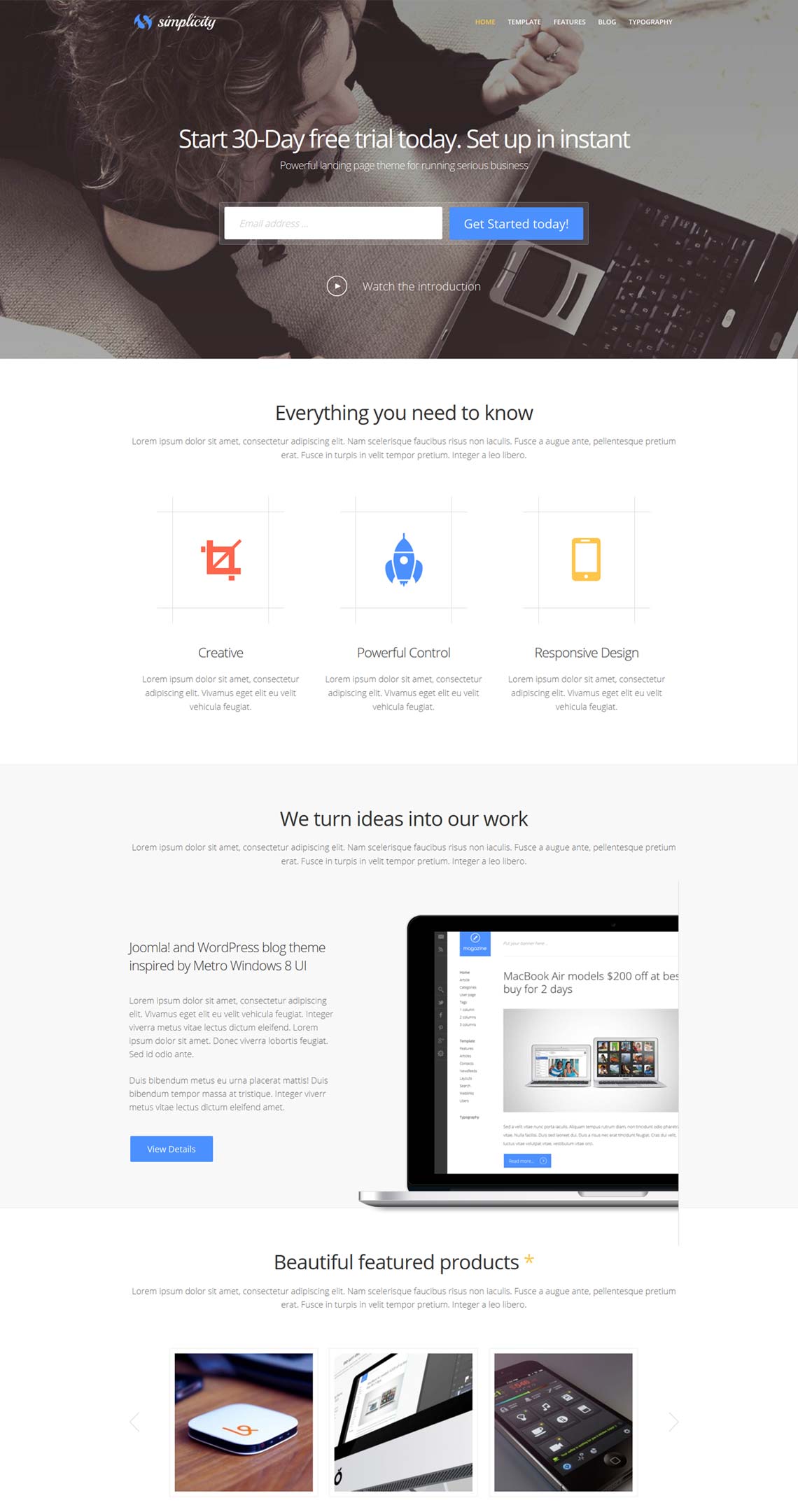 Simplicity -  Joomla Business Template for Startups