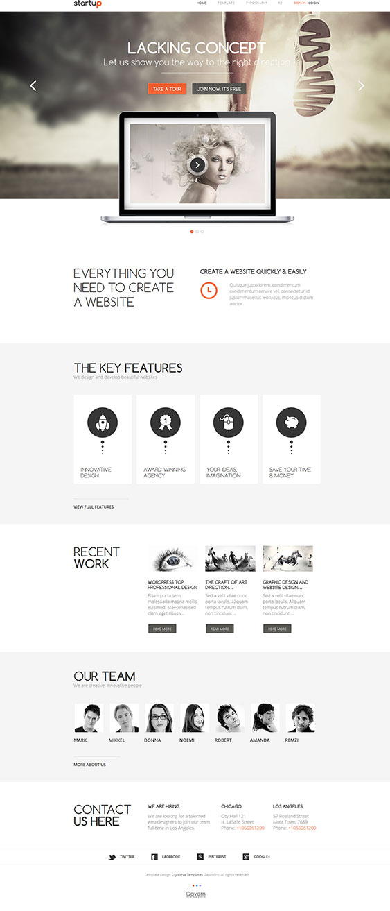 Startup - Joomla Template for Business or  Portfolio Websites